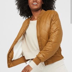 NWT Aerie Sherpa Lined Puffer Bomber Jacket